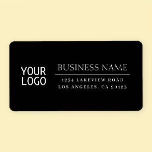 Etiqueta Seu logotipo   Branco e Preto Clássico Moderno