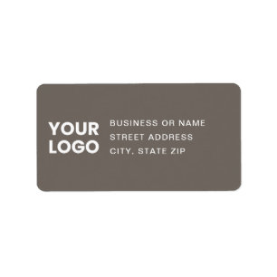 Etiqueta Seu logotipo e texto editável do endereço de devol