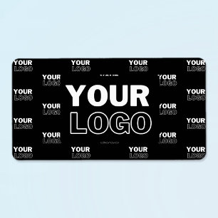 Etiqueta Seu Logotipo & Fundo Logotipo Repetitivo Preto