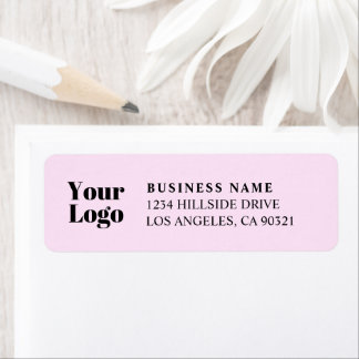 Etiqueta Seu logotipo ou imagem rosa endereço de devolução