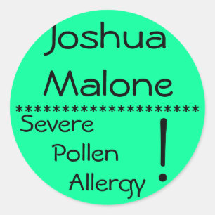 Etiqueta severa da alergia do pólen **