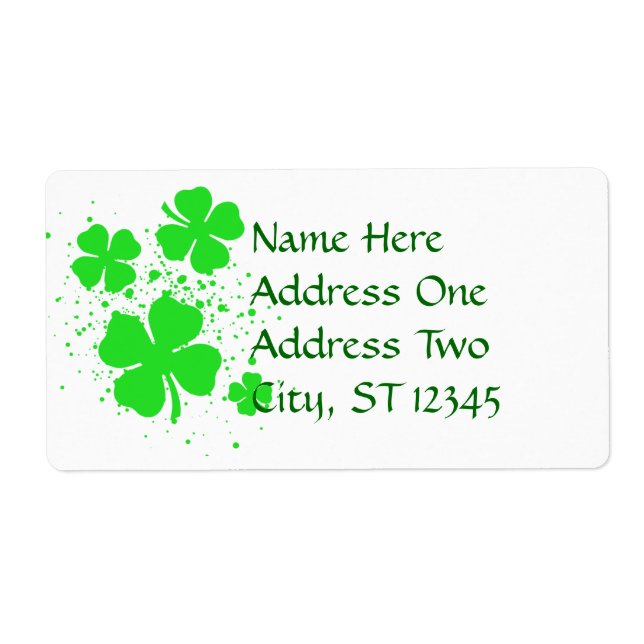 Etiqueta Shamrock Spatter (Frente)