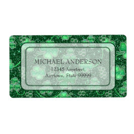 Etiqueta Shamrocks e rochas brilhantes ID289