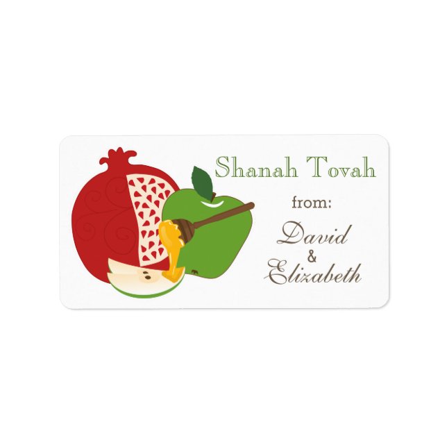 Etiqueta Shana Tova Rosh Hashanah Ano Novo (Frente)