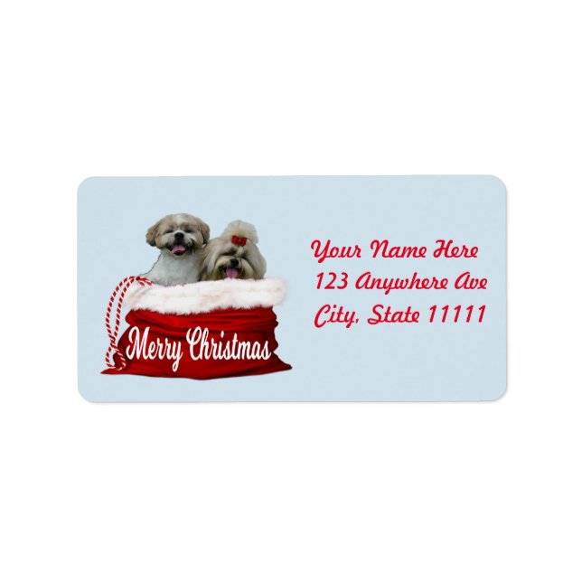 Etiqueta Shih tzu Address Label, Natal (Frente)