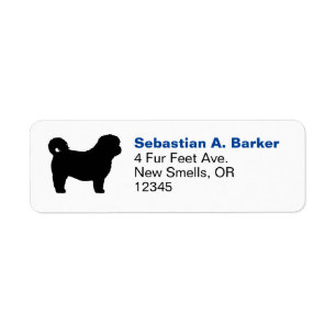 Etiqueta Shih Tzu Dog Breed Silhouette Return Address