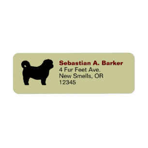 Etiqueta Shih Tzu Dog Breed Silhouette Return Address