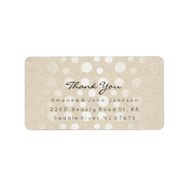 Etiqueta Shiny Pastel Dots Ivory PearKraft Obrigado