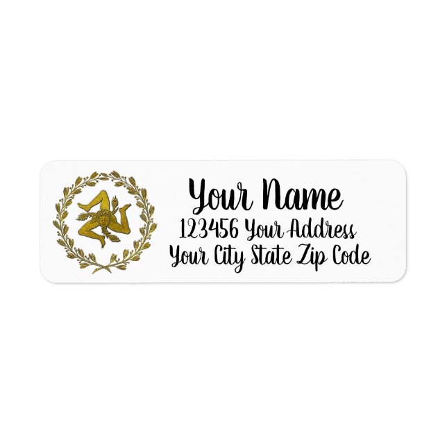 Etiqueta Siciliana Trinacria e Wreath (Frente)