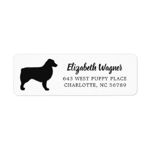 Etiqueta Silhouette Australiano Preto Moderno