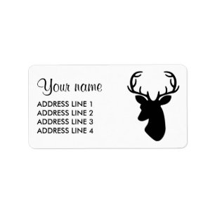 Etiqueta Silhouette Black Deer Head