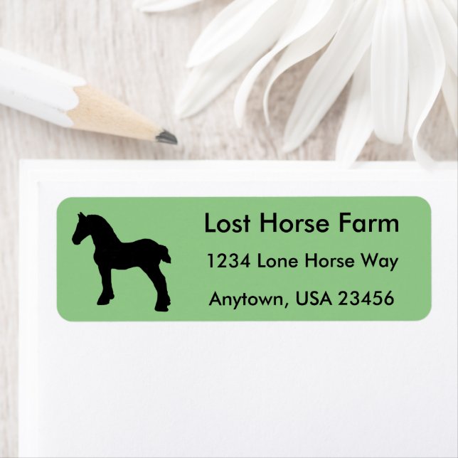 Etiqueta Silhouette Cavalo de Frente (Insitu)
