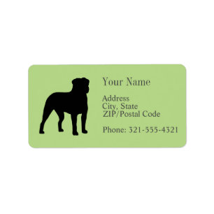 Etiqueta Silhouette Rottweiler