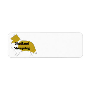 Etiqueta Silhueta da Cor do Cão de Pastoreio de Shetland