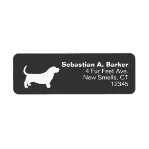 Etiqueta Silhueta de Basset Hound
