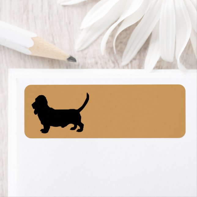 Etiqueta Silhueta de Cachorro Basset Hound (Insitu)