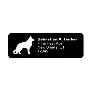 Etiqueta Silhueta de German shepherd Branco
