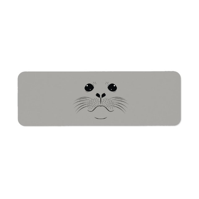 Etiqueta Silhueta de rosto de foca (Frente)