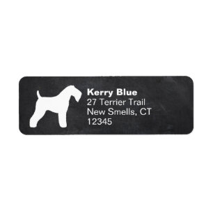 Etiqueta Silhueta de Terrier de azul de Kerry