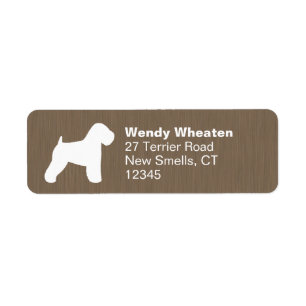 Etiqueta Silhueta Wheaten brandamente revestida de Terrier