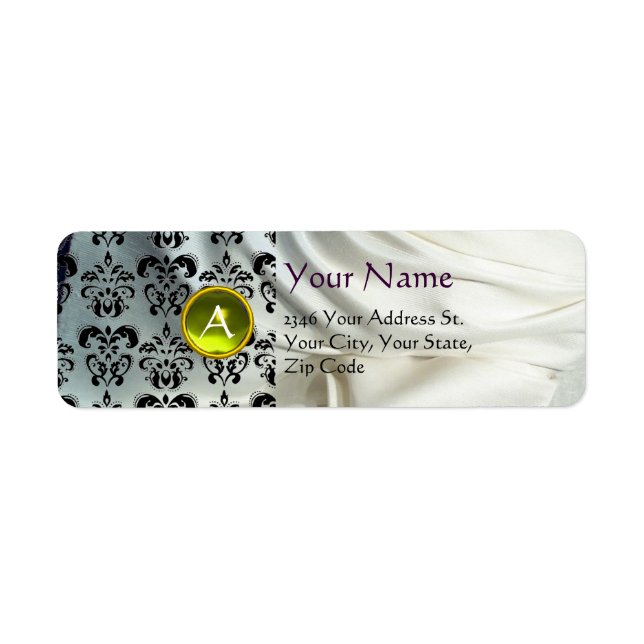 Etiqueta SILK DAMASK GEM amarelo (Frente)