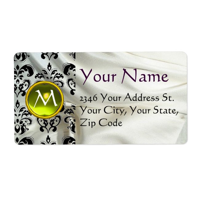 Etiqueta SILK DAMASK GEM amarelo (Frente)