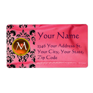 Etiqueta SILK DAMASK GEM cor de laranja