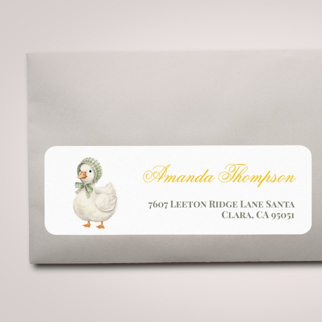 Etiqueta Silly Goose Sage Green Gender Neutral Baby Shower (Criador carregado)