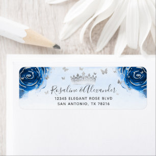 Etiqueta Silver e Royal Blue Rosa - Endereço de devoluçã