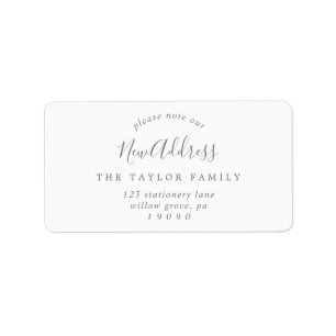 Etiqueta Silver minimalista, por favor, anote nosso novo en