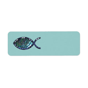 Etiqueta Símbolo cristão brilhante dos peixes