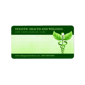 Etiqueta Símbolo de Alternativo de Caduceus Verde Claro