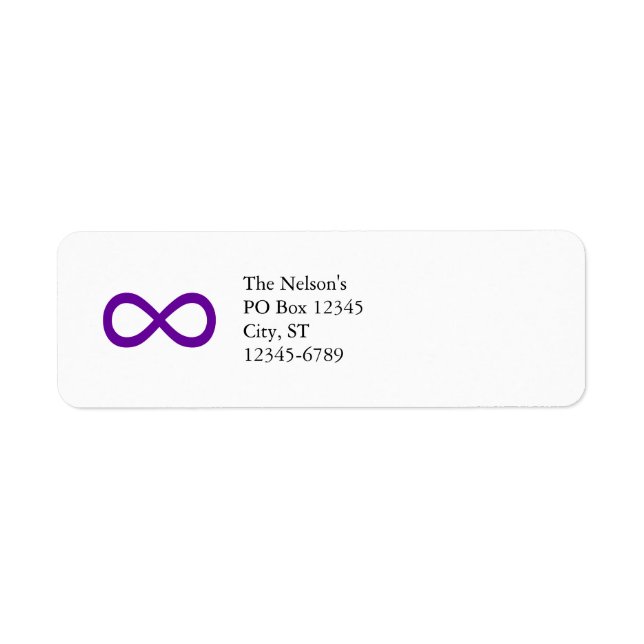 Etiqueta Símbolo de Infinito Roxo (Frente)