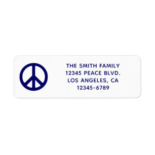 Etiqueta Símbolo de Paz Azul Escuro