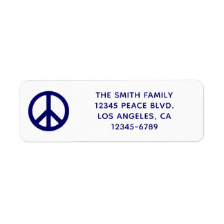 Etiqueta Símbolo de Paz Azul Escuro