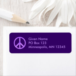 Etiqueta Símbolo de Paz Lavanda e Roxo