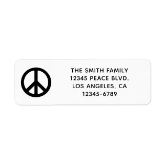 Etiqueta Símbolo de Paz Preto