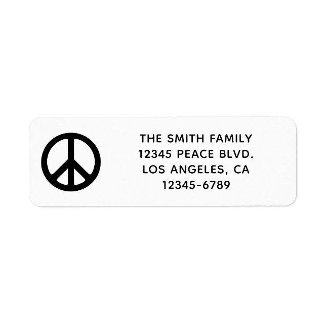 Etiqueta Símbolo de Paz Preto (Frente)