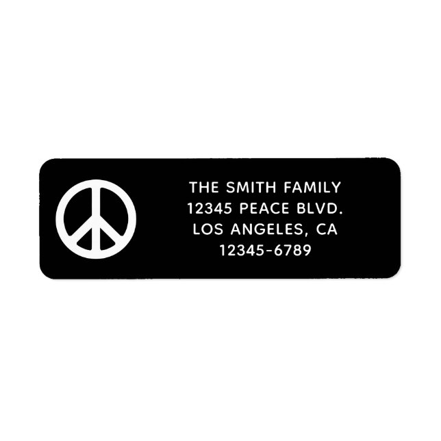 Etiqueta Símbolo de Paz Preto e Branco (Frente)