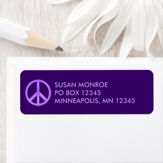 Etiqueta Símbolo de Paz Roxo e Lavanda (Insitu)
