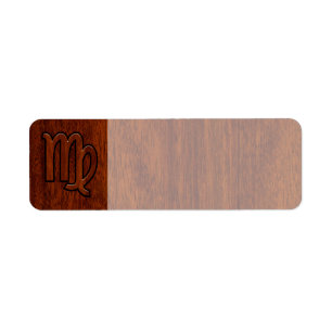 Etiqueta Símbolo de Virgem no estilo madeira de Mahogany