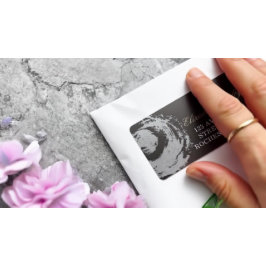 Etiqueta Símbolo do instrutor de meditação Yoga Black Silve