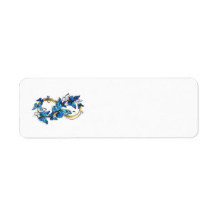 Etiqueta Símbolo infinito de borboletas azuis Morpho