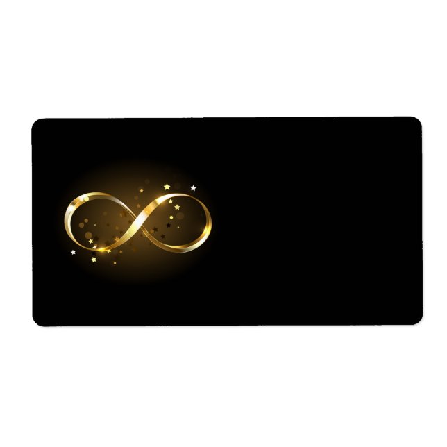 Etiqueta Símbolo Infinity do ouro (Frente)