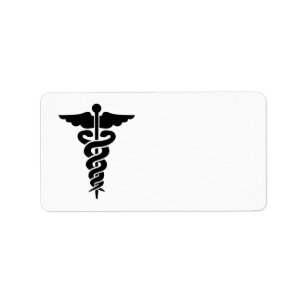 Etiqueta Símbolo Médico Caduceus