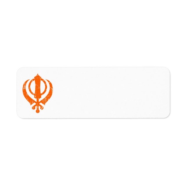 Etiqueta Símbolo Orange Sikh Khanda Scratch (Frente)