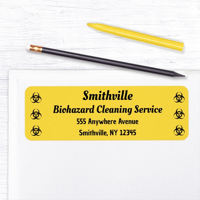 Etiqueta Símbolos de Risco Biológico - Preto em Fundo Amare (Biohazard Symbols - Black on a Yellow Background Label by Office Accessories)