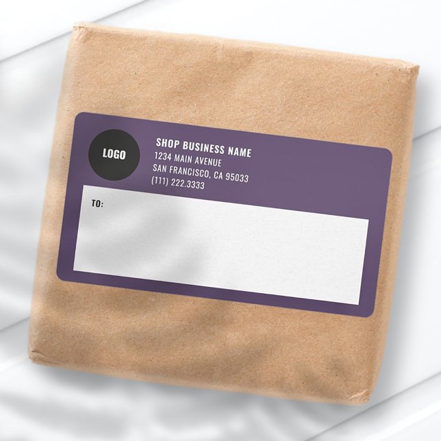 Etiqueta Simple Business Logo Mailing Shipping Labels (Criador carregado)
