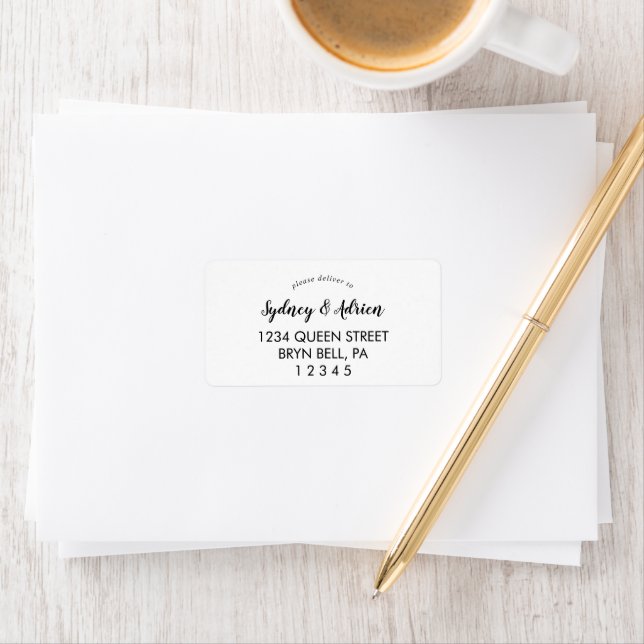 Etiqueta Simple Calligraphy Wedding Rsvp Address Label (Insitu)