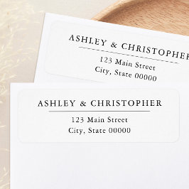 Etiqueta Simple Elegant White Wedding Return Address
